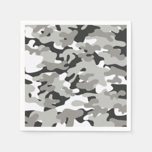Svart och Grått Camo Design Pappersservett