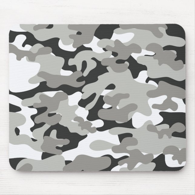 Svart och Grått Camo Musmatta (Framsidan)