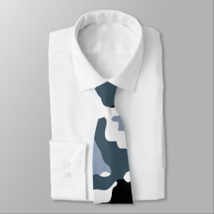 Svart och Grått Camo Neck Tie Slips