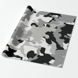 Svart och Grått Camo Presentpapper