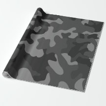 Svart och Grått Camo Wrapping Papper, Pappra gåvor