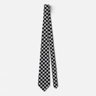 Svart och Grått Check Neck Tie Slips