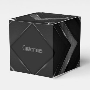 Svart och Grått Chevron Cube Presentaskar