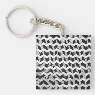 Svart och Grått Chevron Zebra mönstrad