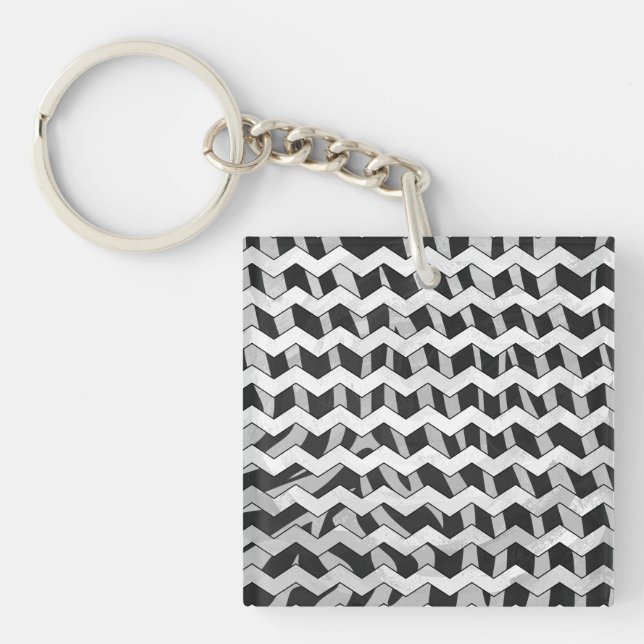 Svart och Grått Chevron Zebra mönstrad (Framsidan)