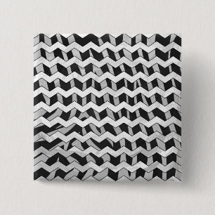 Svart och Grått Chevron Zebra mönstrad Knapp