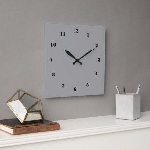 Svart och Grått Clock Personlig Anpassningsbar Fär Fyrkantig Klocka