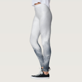 Svart och Grått Cloudy Allt-over-Print Leggings