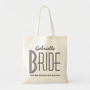 Svart och Grått Custom Name Personlig Bride V13A Tygkasse