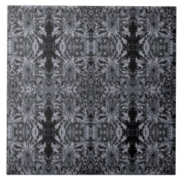 Svart och Grått Dahlia Flower Kakelplatta