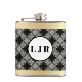 Svart och Grått Diamond Mönster Vinylkolv Fickplunta