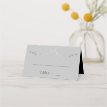 Svart och Grått enkla Elegant bröllop-platskort