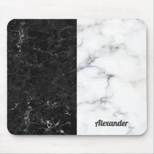 Svart och grått faux marble skärm, struktur musmatta
