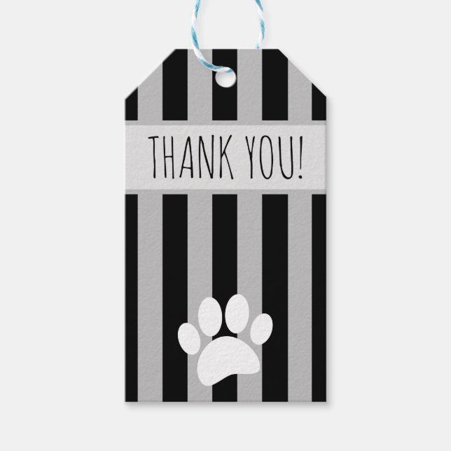 Svart och Grått för Anpassningsbar av hund Presentetikett (Framsidan)