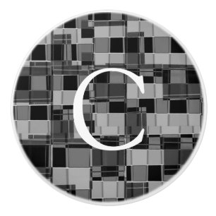 Svart och Grått-fyrkanter Urban Bedroom Deor Desig Knopp