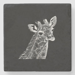 Svart och grått giraffe-underlägg stenunderlägg