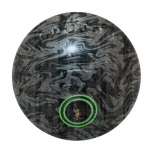 Svart och Grått Gräsmatta Bowl, Glass Choppboard