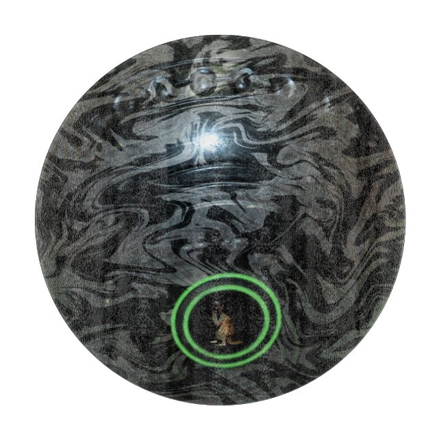 Svart och Grått Gräsmatta Bowl, Glass Choppboard (Framsidan)