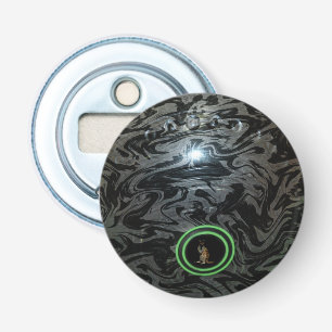 Svart och Grått Gräsmatta Bowl, magnetisk Flaska-ö Flasköppnare