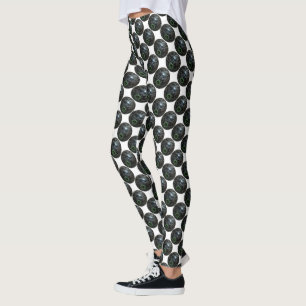 Svart och Grått-Gräsmatta Leggings