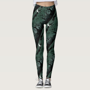 Svart och grått Halloween graveyard scenery Leggings