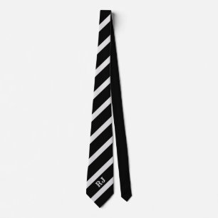 Svart och grått halsband med monogram slips