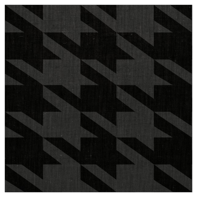 Svart och Grått Houndstooth Monochromatic Design Tyg (Provkarta)