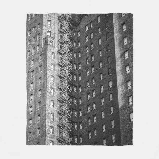 SVART OCH GRÅTT KONKRET BYGGNAD FLEECEFILT (Framsidan)