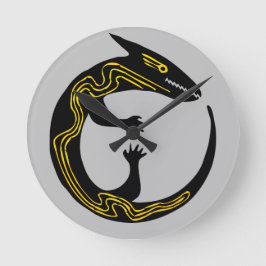 Svart och Grått Ligueskrapa runt runda klocka