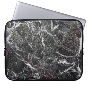 Svart och Grått Marble Stone Mönster Laptop Sleeve