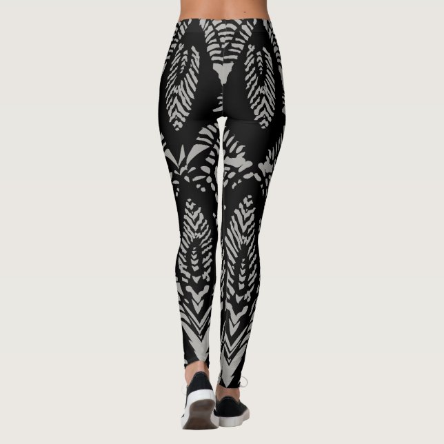 Svart och Grått Mönster Leggings (Baksida)