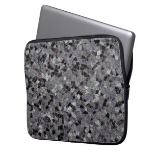 Svart- och grått-mosaik med delvis borttagen färg laptop fodral