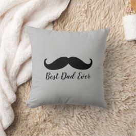 Svart och Grått Mustache Kudde