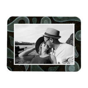 Svart och grått Paisley-mönster anpassad bild Magnet