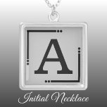 Svart och grått-personlig, inledande silverpläterat halsband<br><div class="desc">Personligens halsband/hängare. Lägg till ditt första. Färg: svart och grått</div>