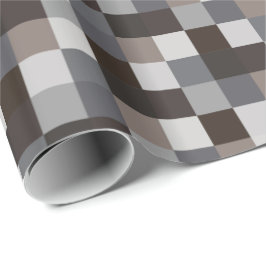 Svart och grått Pixelated mönster Presentpapper