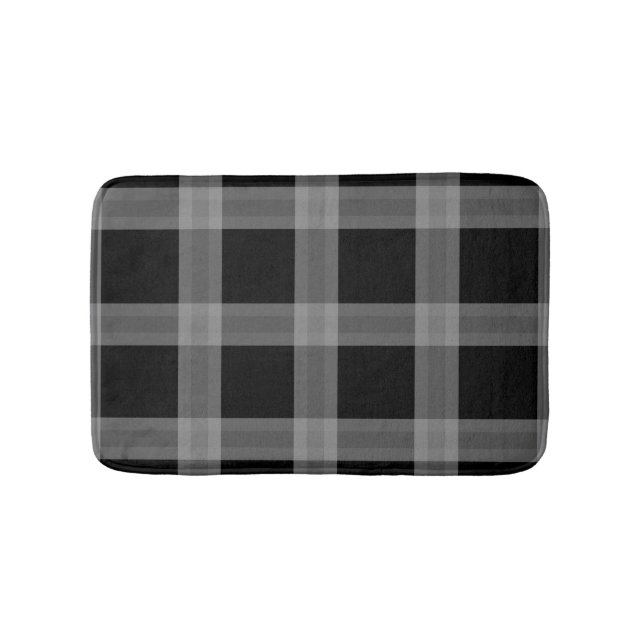 Svart och Grått Play Mönster Bath Mat Badrumsmatta (Framsidan)