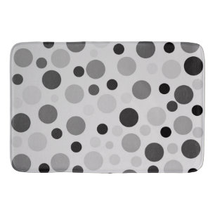 Svart och Grått Polka dots Badrumsmatta