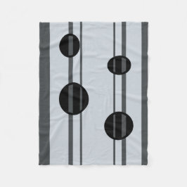 Svart- och grått-punkter och linjer fleecefilt