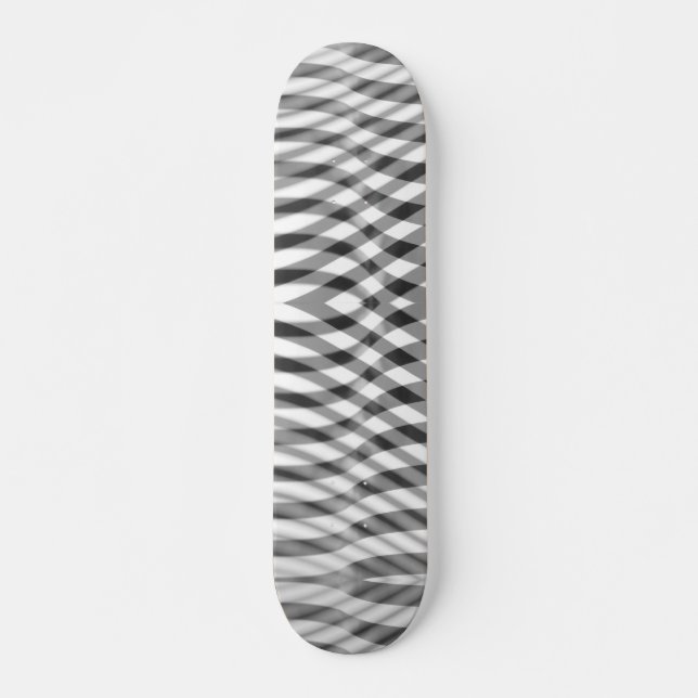 Svart och grått rand-överlägg mini skateboard bräda 18,5 cm (Framsida)