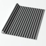 Svart och Grått Rand Stripe Chic Bröllop Presentpapper<br><div class="desc">Papper radbrytning</div>