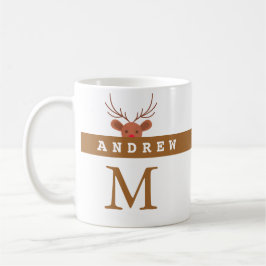 Svart och grått Reindeers jul Co-kaffe Mugg