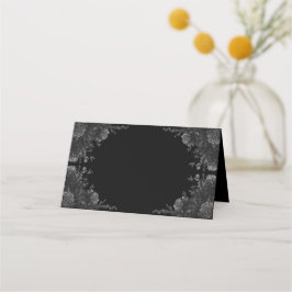 Svart och Grått Ro Gothic Bröllop Place Card Placeringskort