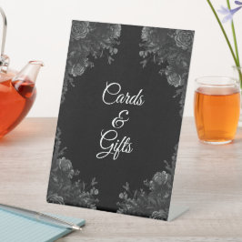 Svart och Grått Ro Gothic Bröllopskort Gift-tecken