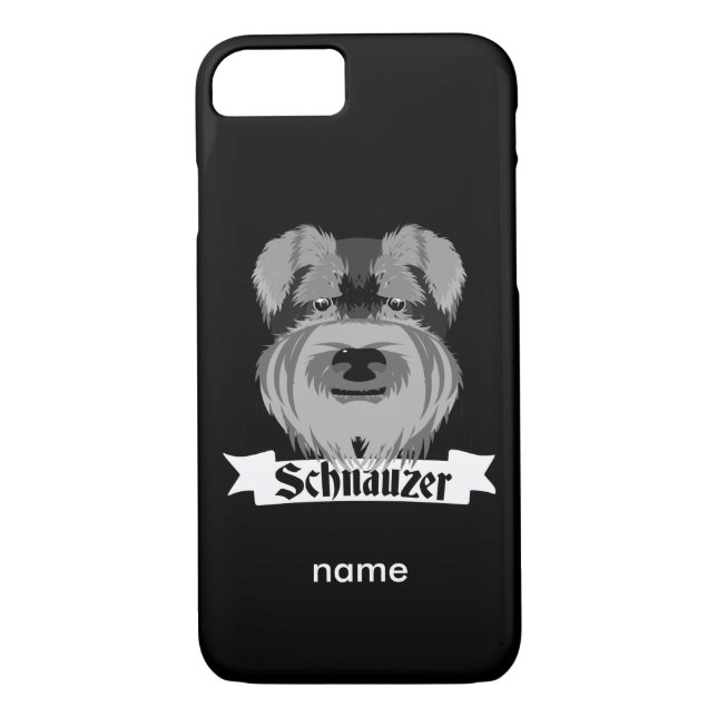 Svart och Grått Schnauzer Case-Mate iPhone Skal (Baksida)