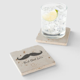 Svart och Grått Silver Mustache Stenunderlägg