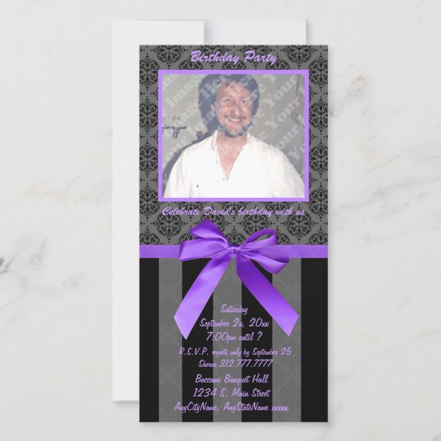 Svart och Grått-skada med Lila-ribbon (Framsida)