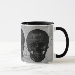 Svart och Grått Skull Mugg