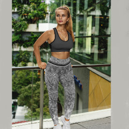 Svart och grått stjärnmönster leggings