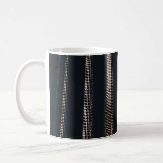 Svart- och grått-textilier kaffemugg (Vänster)